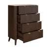 Milo Tallboy 4 Drawer Sintered Stone Travertine Top Walnut
