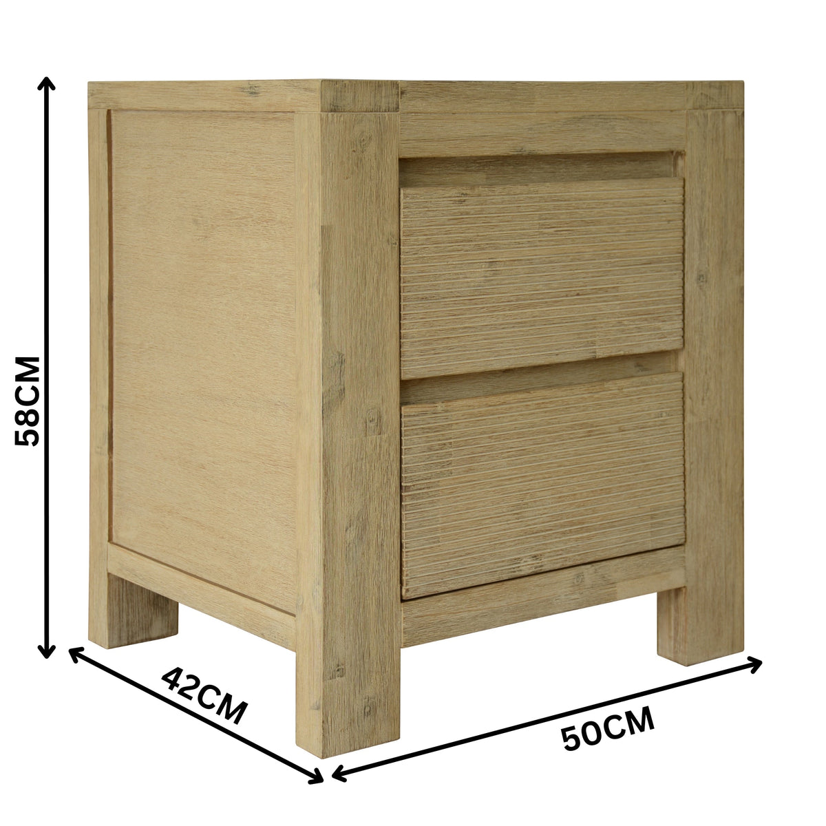 Natalie Bedside Table Brushed Smoke Grey