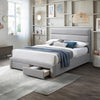 Neon King Bed Frame 2 Drawer USB Port Light Grey