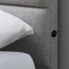Neon King Bed Frame 2 Drawer USB Port Light Grey