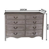 Paris Dresser 8 Drawer Cabinet Storage Washed Grey