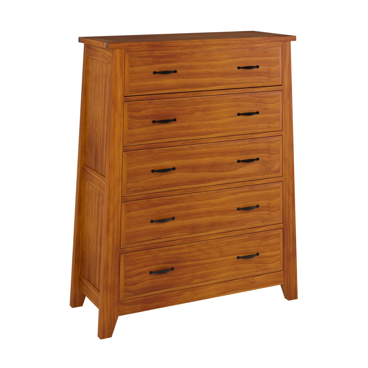 Pine Valley 100cm Tallboy Solid Pine Blackwood Oak