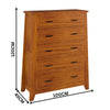 Pine Valley 100cm Tallboy Solid Pine Blackwood Oak