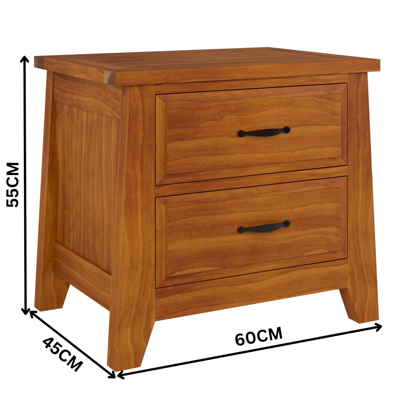 Pine Valley Bedside Table Solid Pine Blackwood Oak