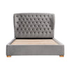 Raina Fabric Double Bed Frame Silver Grey