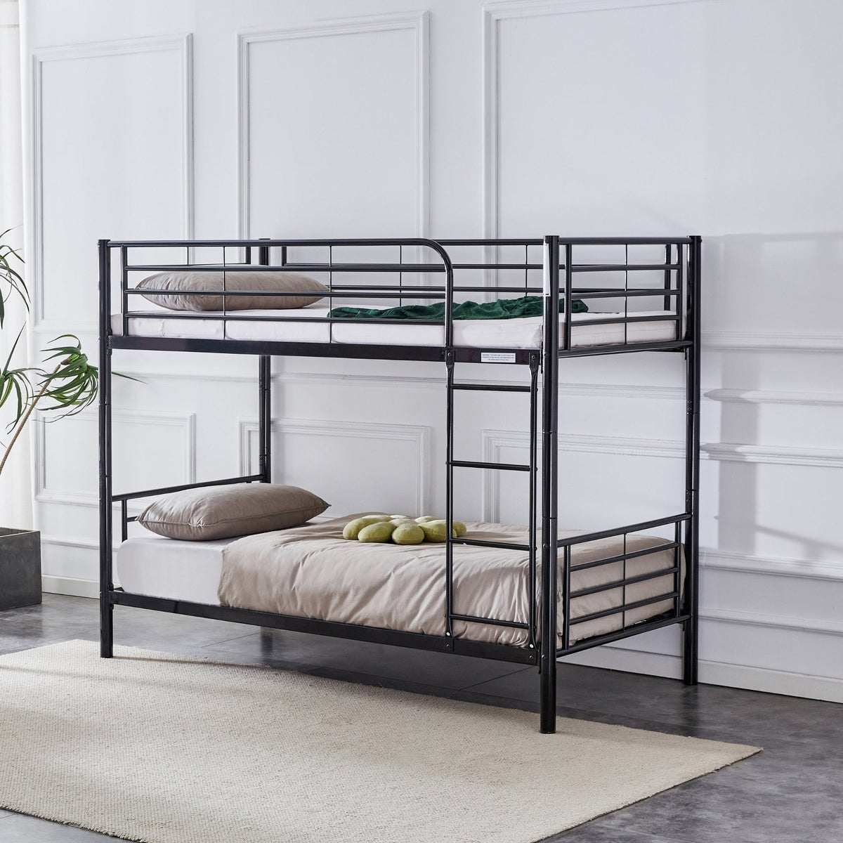 Sams Single Metal Bunk Bed Frame Black