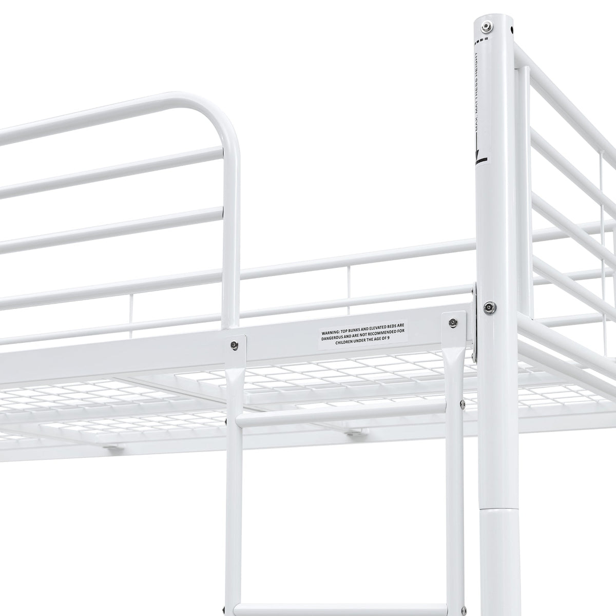 Sams Single Metal Bunk Bed Frame White