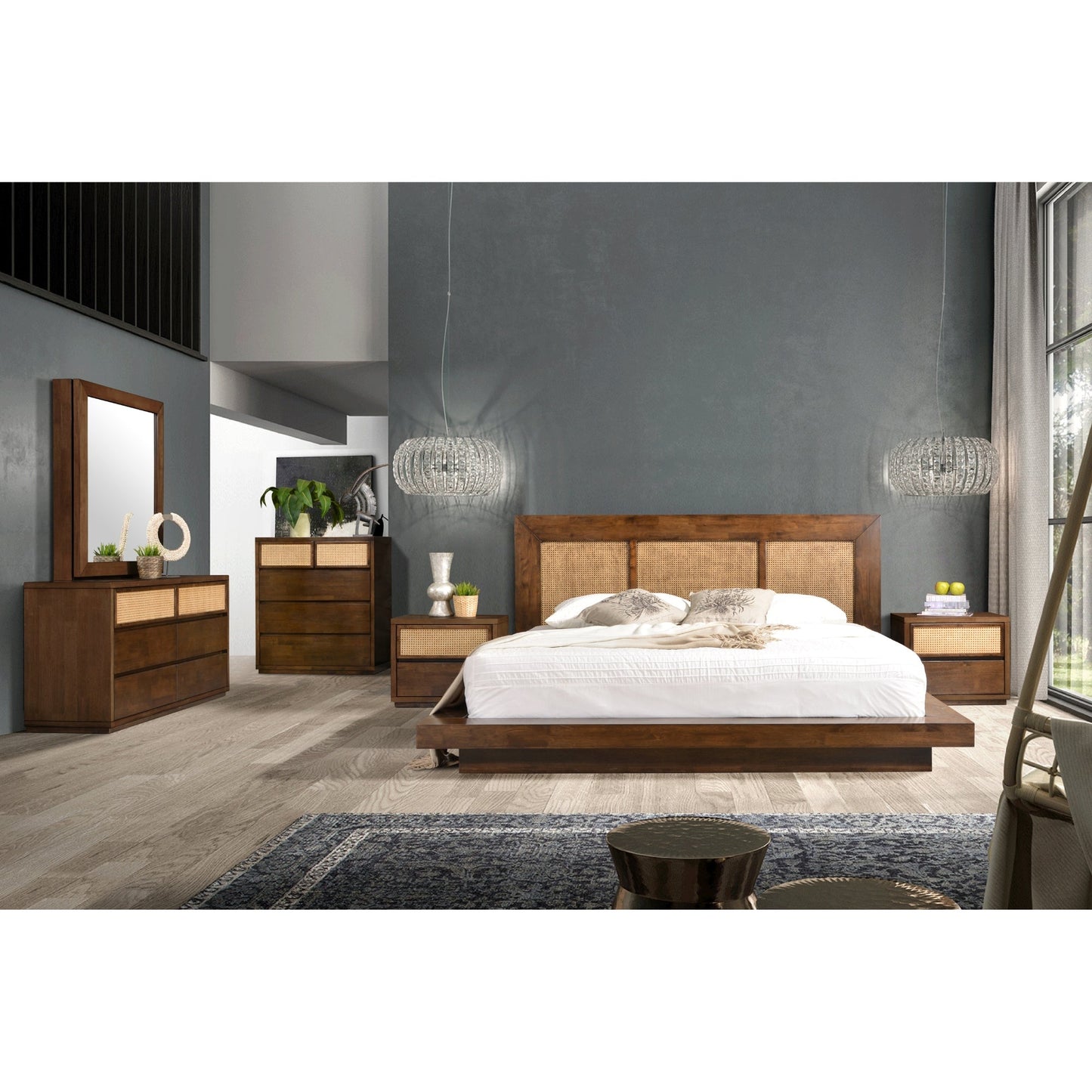 Sharon Tallboy 5 Chest of Drawers Solid Rubber Wood Bed Storage Cabinet