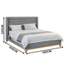 Skandinav Double Bed Frame Buttoned Head Storm Grey