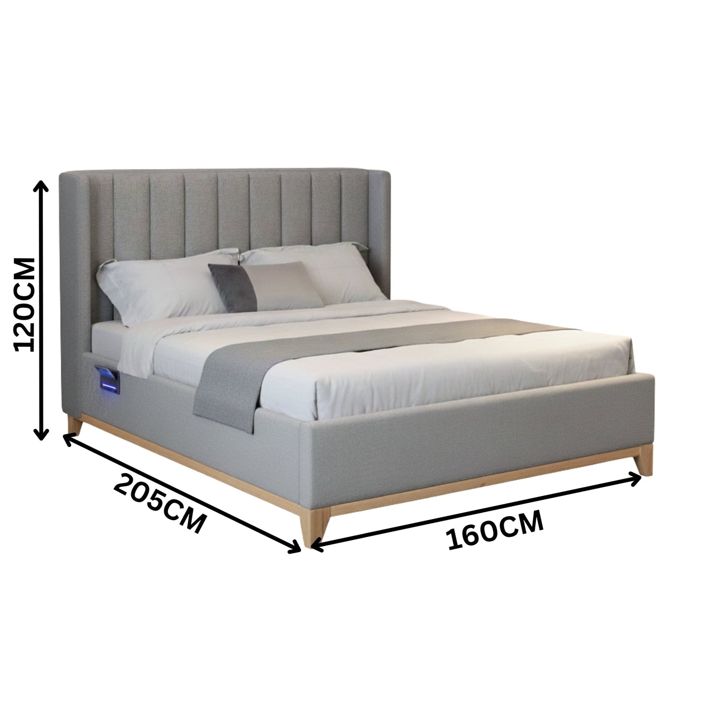 Skandinav Double Bed Frame Storm Grey