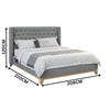 Skandinav King Bed Frame Buttoned Head Storm Grey