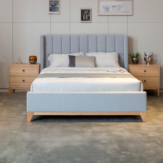 Skandinav King Bed Frame Light Grey