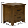 Sonora Bedside Table Rustic Solid Pine Wood Ash Brown