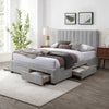 St Coco Double Bed Frame Storage Drawer Stone Grey