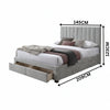 St Coco Double Bed Frame Storage Drawer Stone Grey