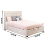 St James King Bed Frame Gas Lift Storage Oatmeal Beige