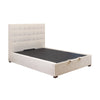 St James King Bed Frame Gas Lift Storage Oatmeal Beige