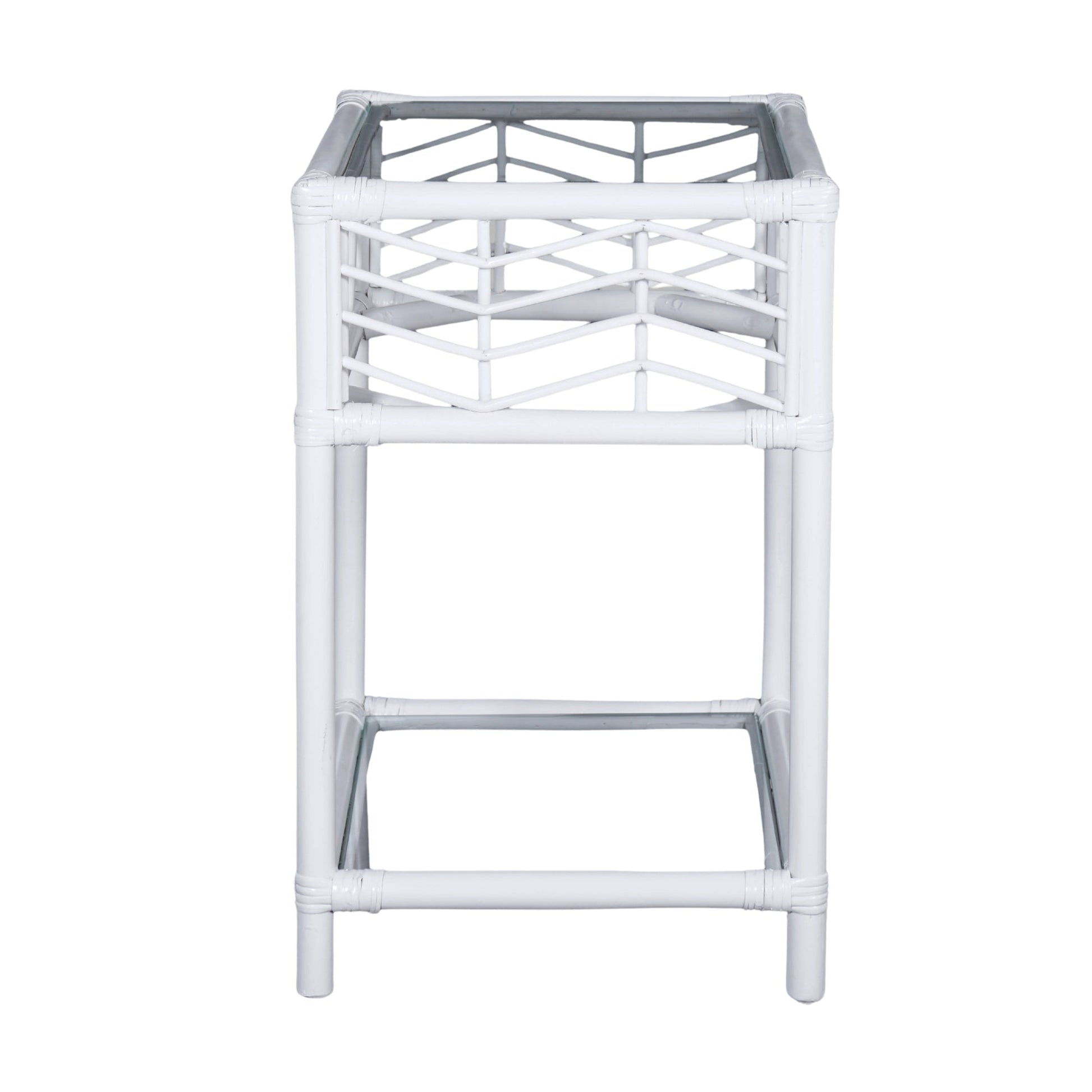 Sunny Rattan Cane Bedside Table White