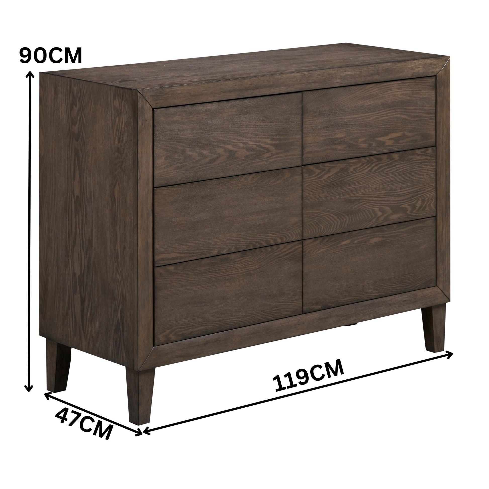 Suno King Single Bedroom Suite Bed Frame Bedside Dresser Set Dark Grey