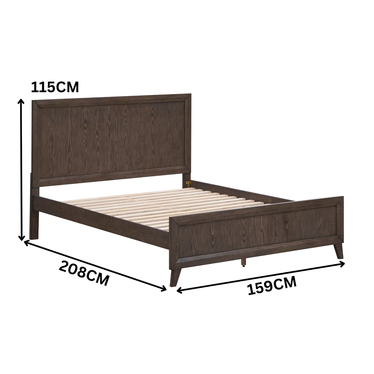 Suno Queen Bed Frame Dark Grey