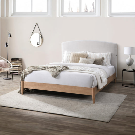 Tammy Queen Bed Frame USB Port Oak Grey