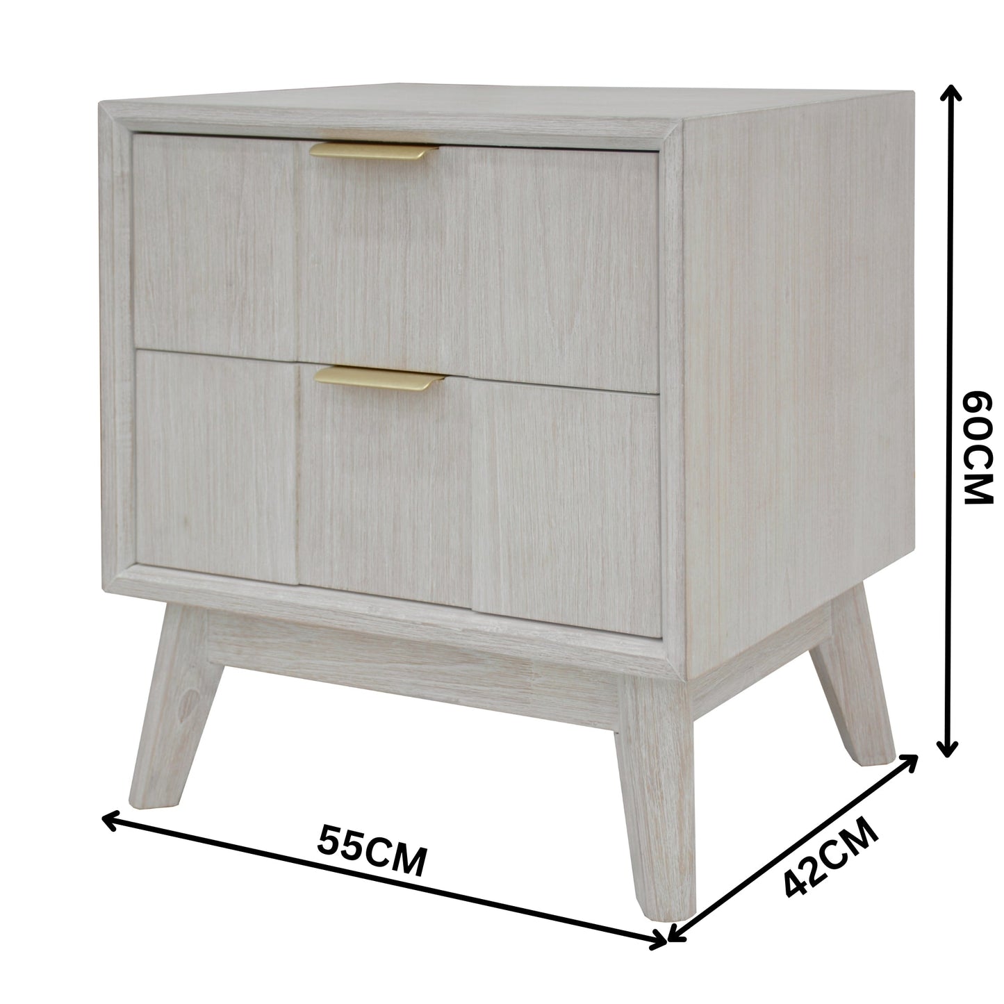 The Croft Bedside Table White Washed