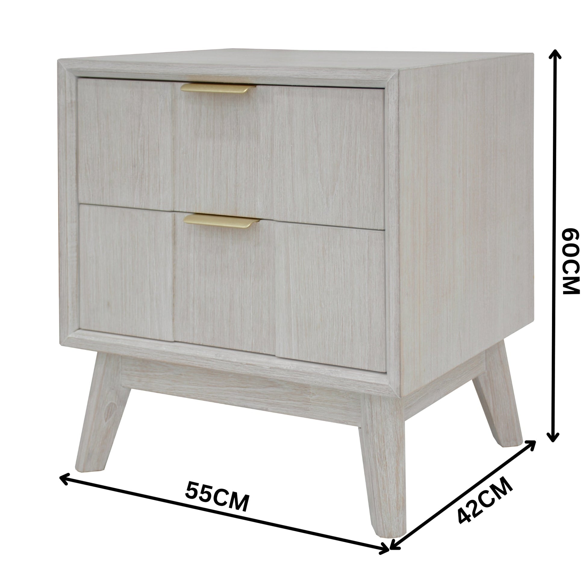The Croft Bedside Table White Washed