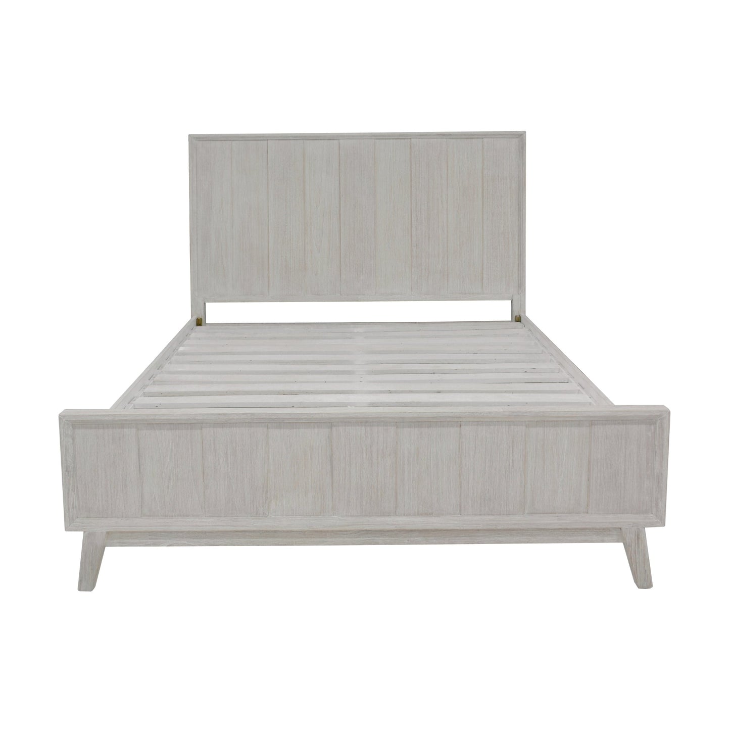 The Croft King Bed Frame Acacia Timber Frame White Washed