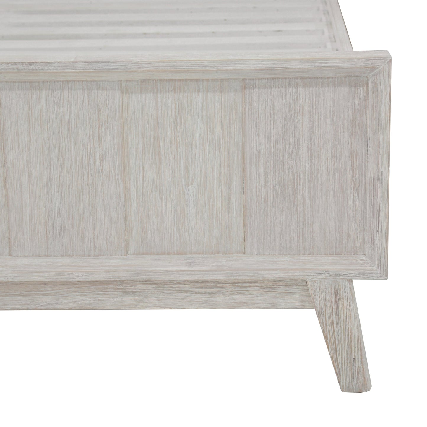 The Croft King Bed Frame Acacia Timber Frame White Washed