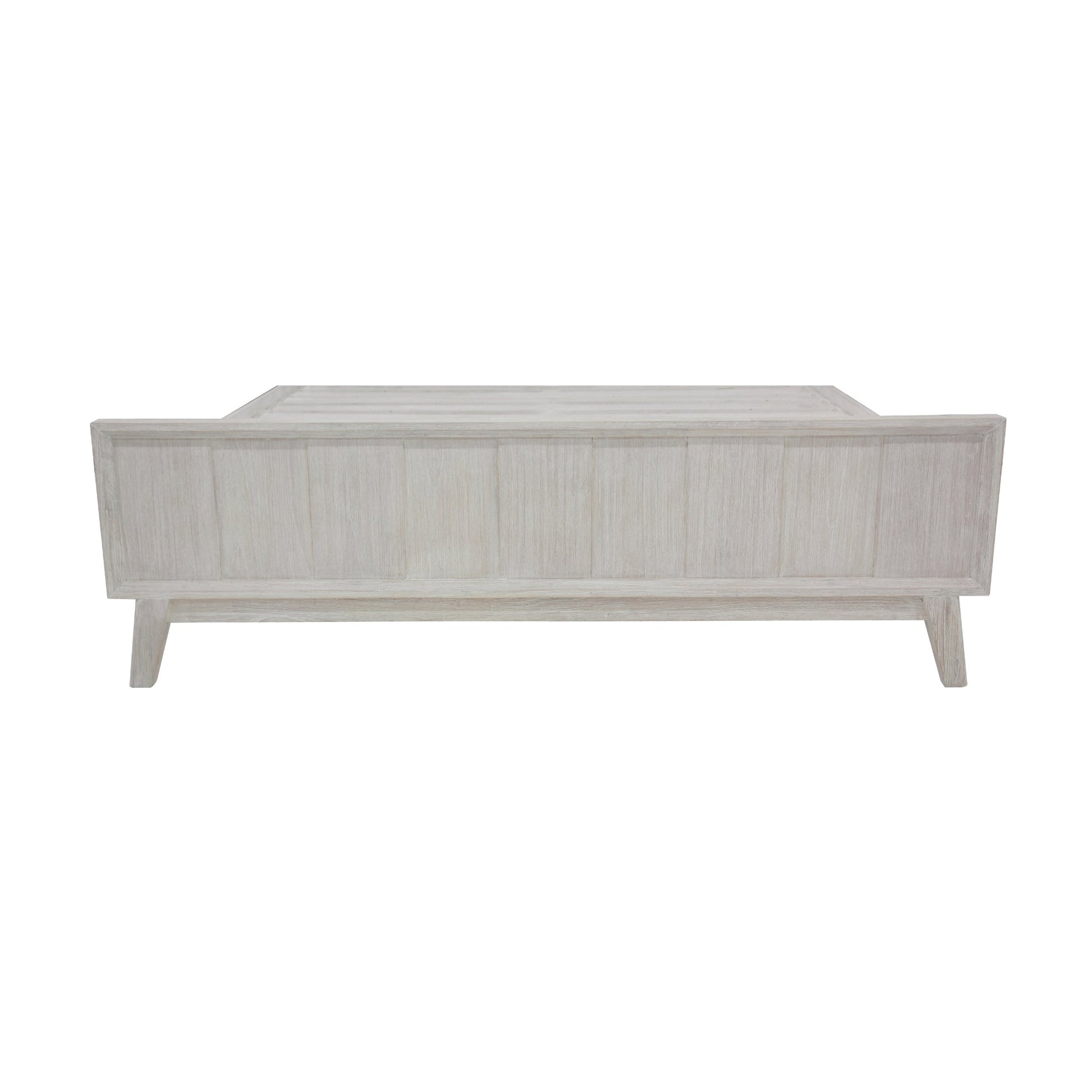 The Croft Queen Bed Frame Acacia Timber Frame White Washed