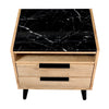Thelma 2 Drawers Bedside Table Nightstand Side End Bedroom Storage Cabinet Mango Oak