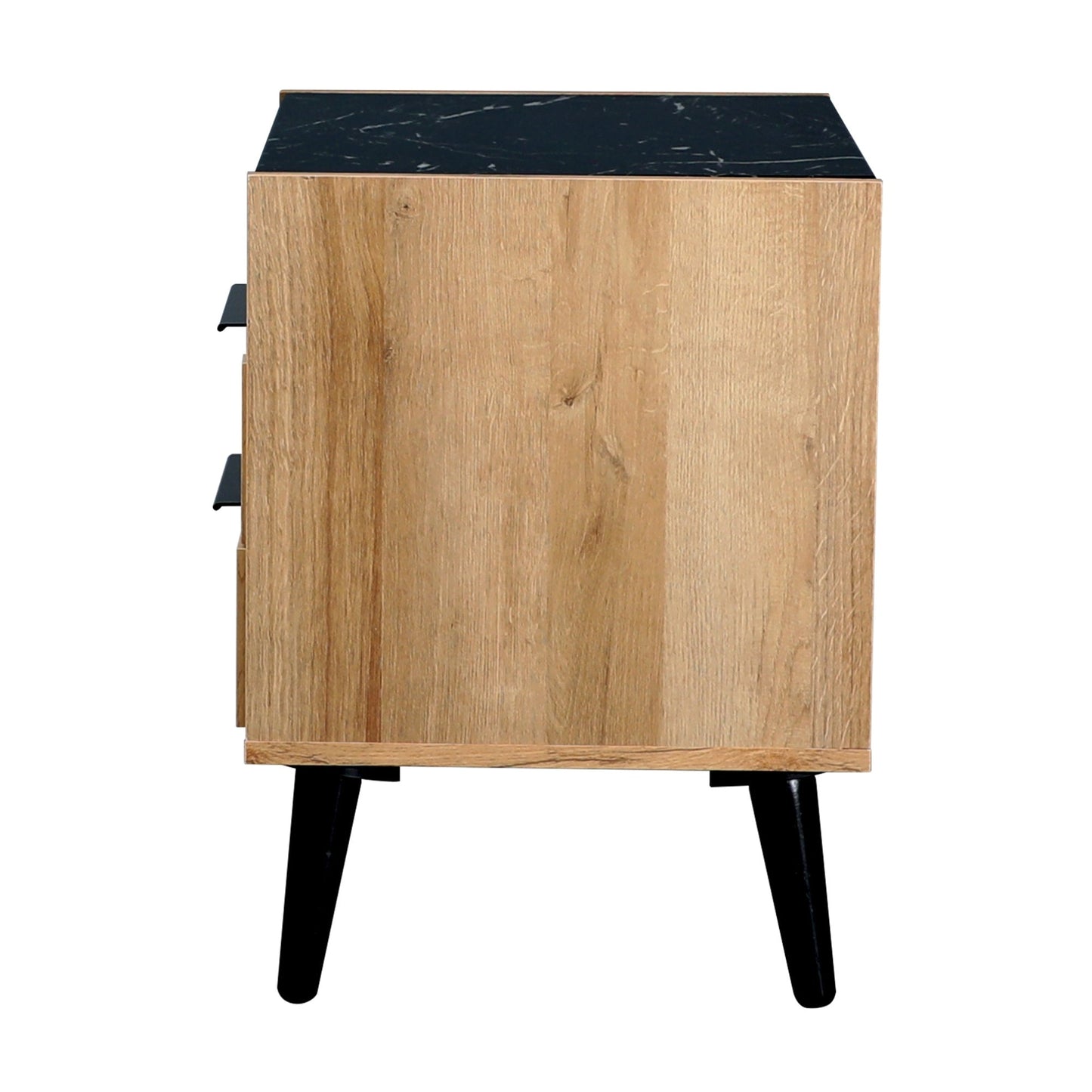 Thelma 2 Drawers Bedside Table Nightstand Side End Bedroom Storage Cabinet Mango Oak