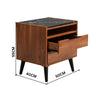 Thelma 2 Drawers Bedside Table Nightstand Side End Bedroom Storage Cabinet Riviera Oak