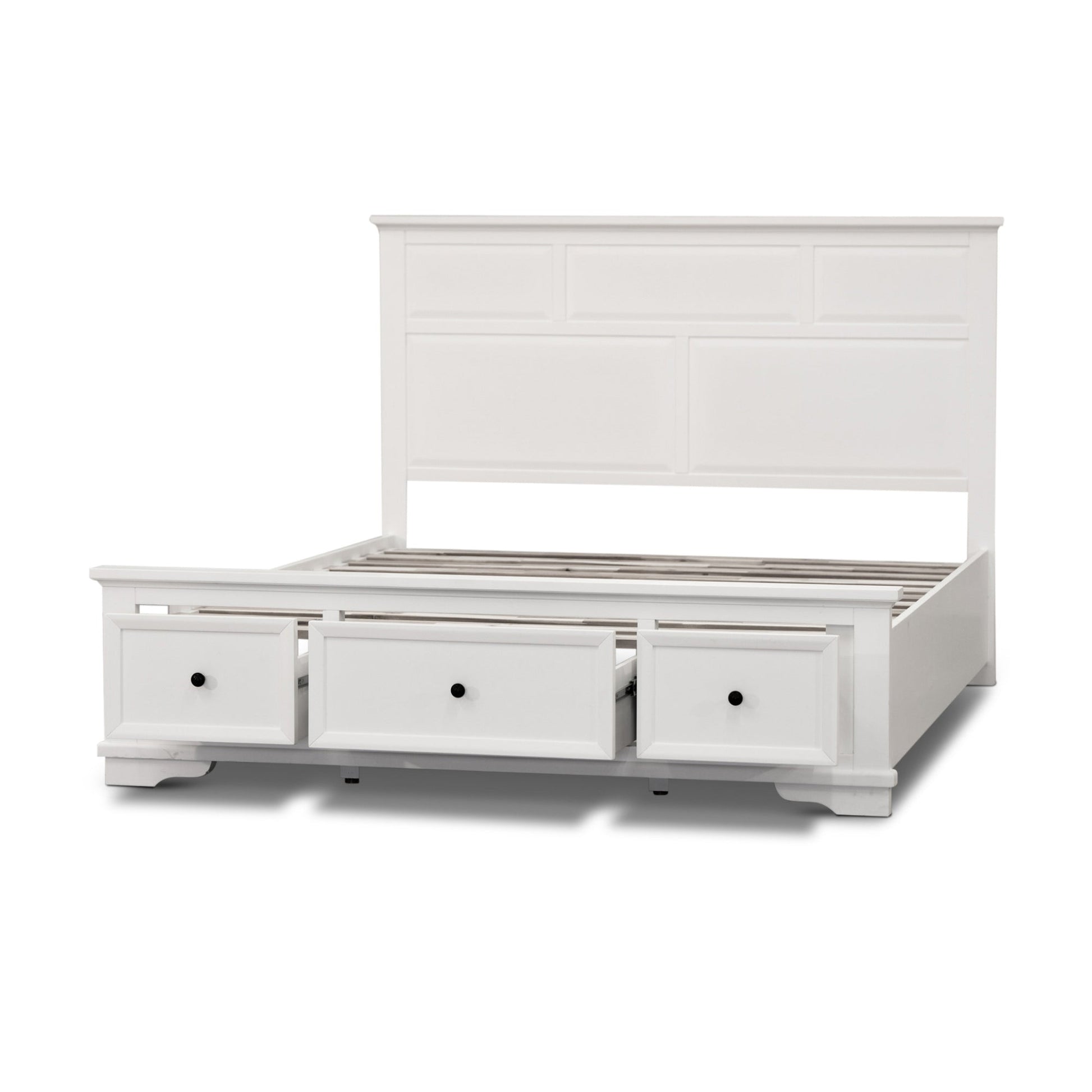 Venice King Size Bed Frame 3 Drawer Storage White