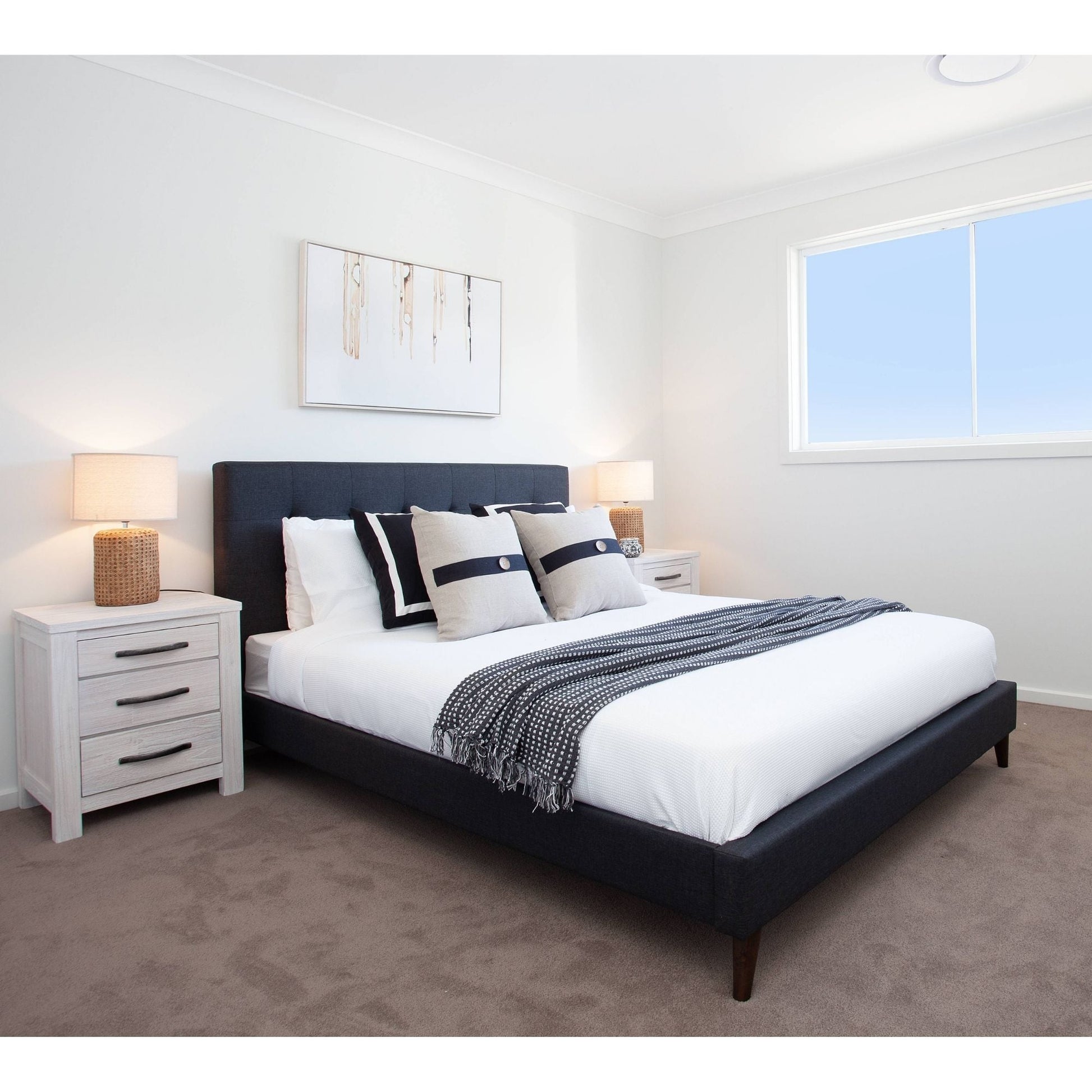 Volga Bed Frame Double Charcoal