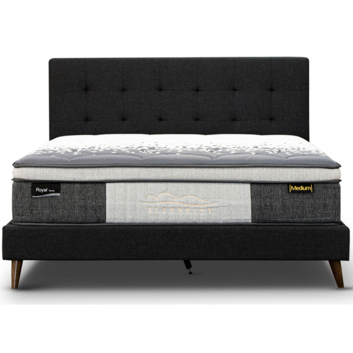 Volga Bed Frame Queen Charcoal