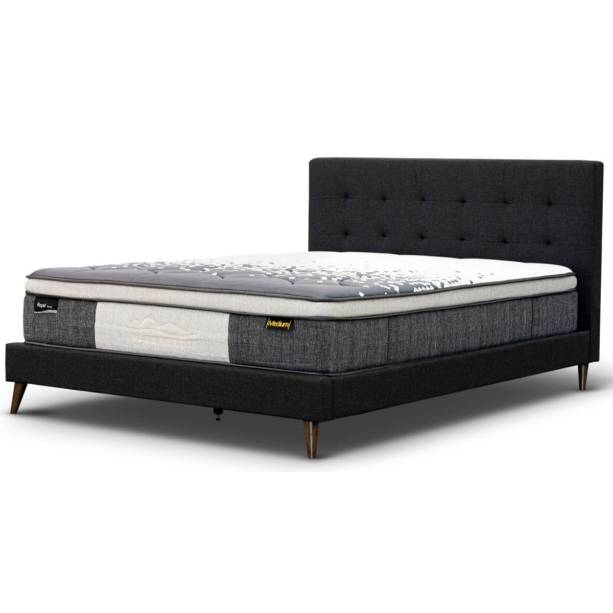 Volga Bed Frame Queen Charcoal