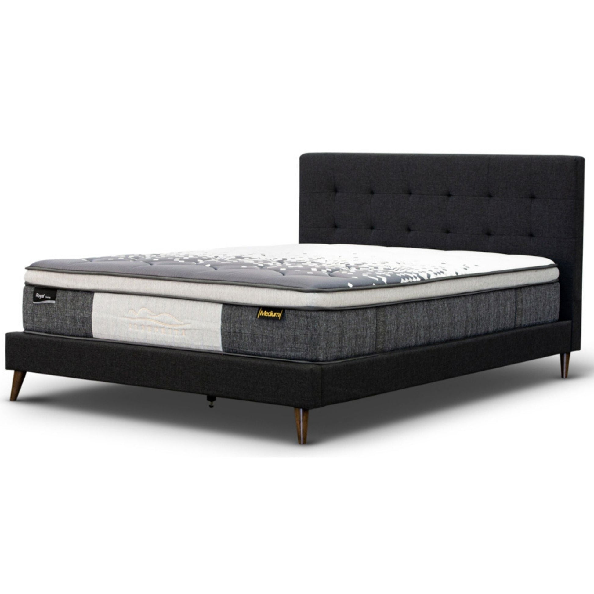 Volga Bed Frame Queen Charcoal