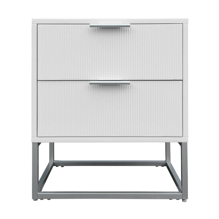 Wavey Bedside Table White
