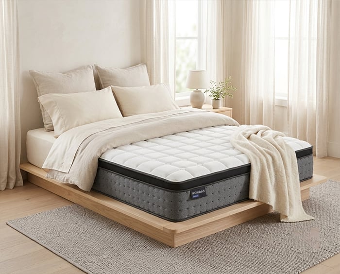Wowbeds Dreamer Mattress in a styled bedroom